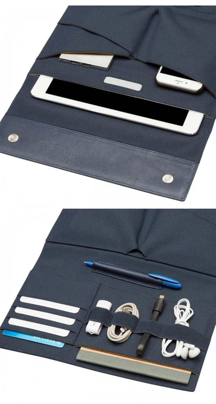 OEM Order Promotional Navy Blue Leather iPad Cover Tablet Sleeve Case