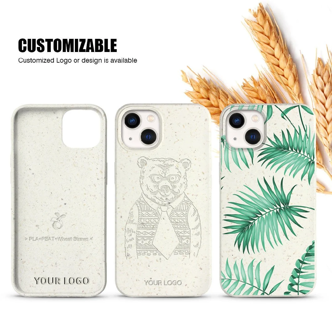 Hot Selling Eco-Friendly Soft TPU Wheat Degradable Biodegradable Cell Phone Case for iPhone 11 12 13 14 PRO Max Phone Case