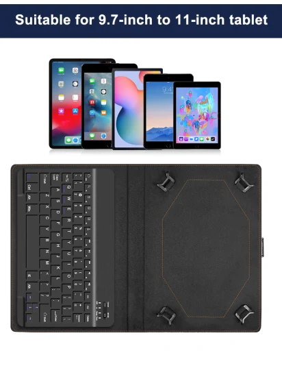 Estojo com teclado Bluetooth integrado para Samsung Galaxy Tab A8 S6 Lite Universal para iPad PRO 11 10.9 10.2 9.7 Estojo para tablet