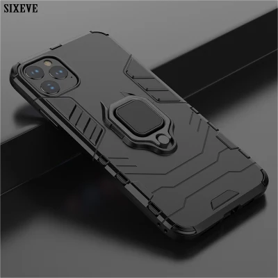 Estojo magnético de luxo para iPhone 11 PRO Xs Max X Xr Capa 5 6 S 6s 7 8 Plus 7plus 8plus Estojo para carro Suporte para anel de celular