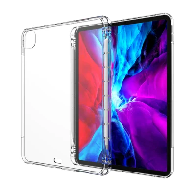 Estojo para tablet à prova de choque com porta-lápis transparente TPU flexível para iPad PRO 11 polegadas 2022 4ª geração 3ª/2ª/1ª geração