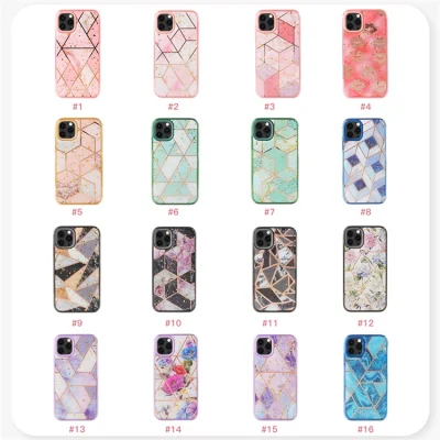 Capa de celular para menina em mármore IMD estética colorida Ins Fashion para iPhone 13