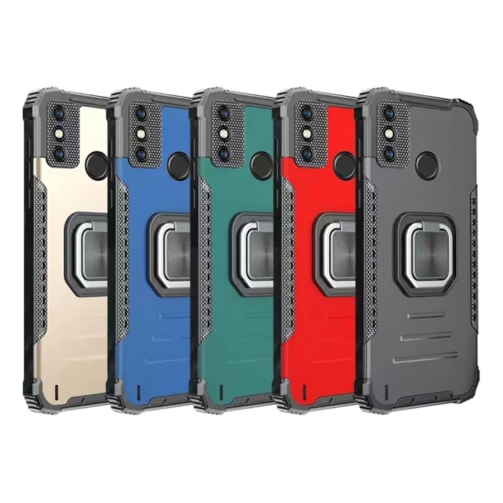 Atacado acessórios de celular capas para iPhone Samsung Mi Luxury Alumínio TPU para-choque traseiro Anel magnético para montagem em carro