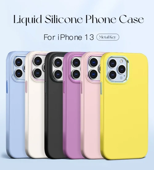 Capa de telefone de silicone líquido real por atacado para iPhone 14 13 12 11 PRO Max Luxury Capa de silicone azul