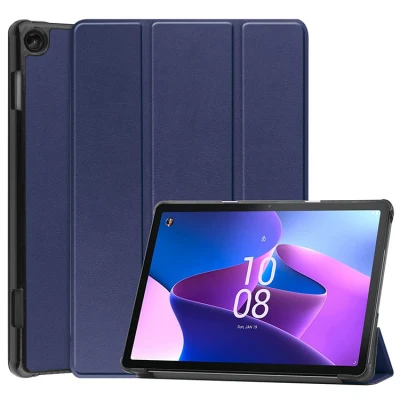 Estojo de couro para tablet inteligente com três dobras à prova de choque para Lenovo Xiaoxin Pad 10,6 polegadas 2022 Tb-128fu