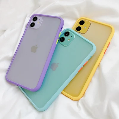 Capa de telefone com acabamento fosco simples perfeito para iPhone 11 PRO Xr X Xs Max Se 6s Plus à prova de choque TPU macio Silicone Capa transparente transparente