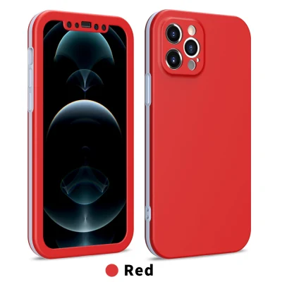 Capa de celular 3 em 1 de TPU macio de duas cores para iPhone 12 PRO Max 360 com proteção total para celular