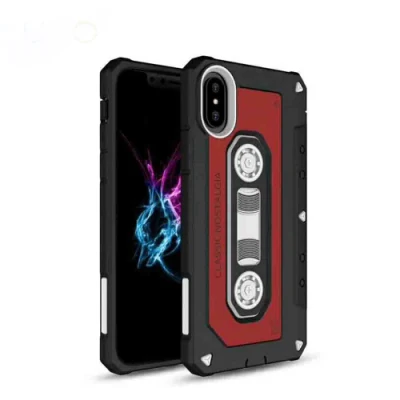 Nova capa de telefone nostálgica para fita de vídeo PC+TPU para iPhone X